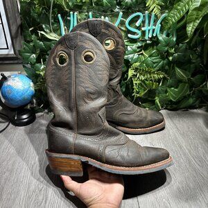 Ariat Heritage Roughstock Mens Size 10 D Brown Leather Buckaroo Cowboy Boots